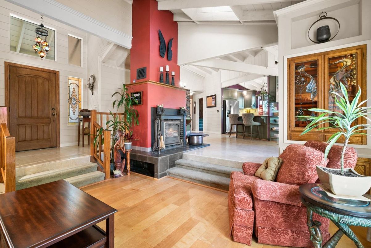 Fireplace, Interior, Living room, Wood Texture Flooring