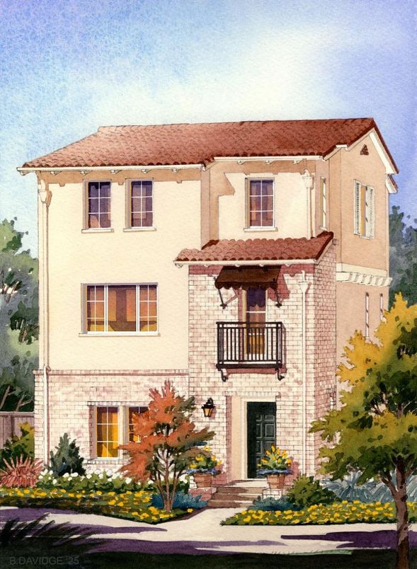 Exterior, Facade, Brick Facade, Spanish Mediterranean