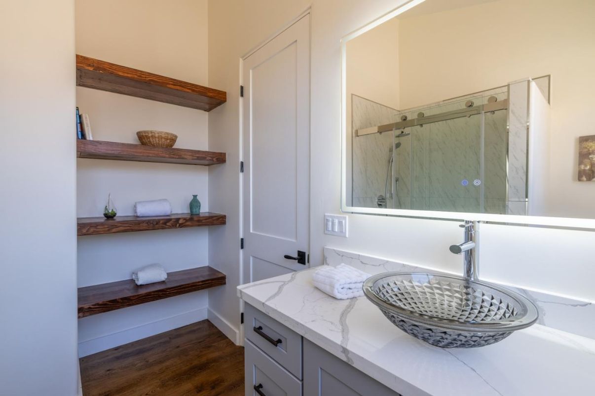 Bathroom, Interior, Wood Texture Flooring