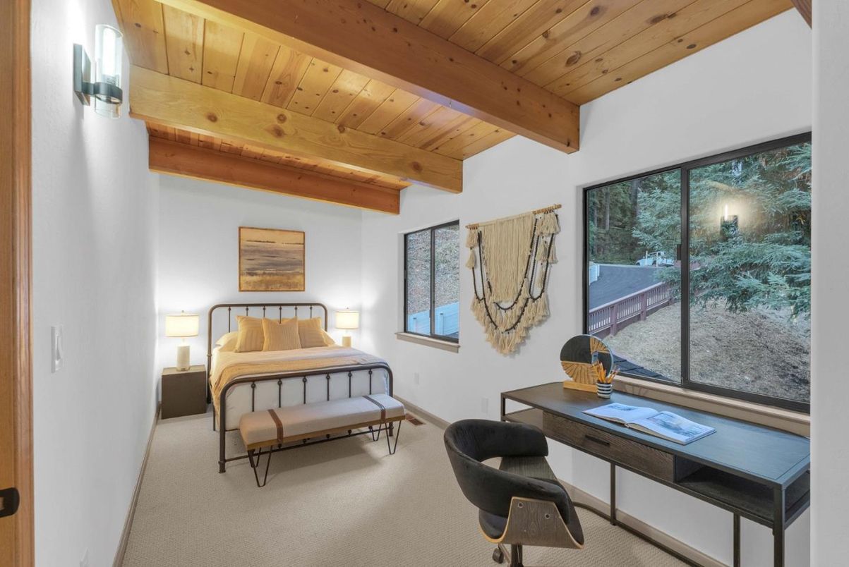 Bedroom, Interior, Wooden Beams, Wooden Ceilings