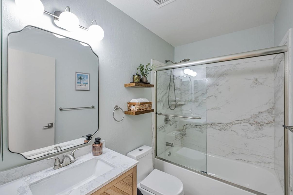 Bathroom, Glass Shower, Interior, Marble Walls