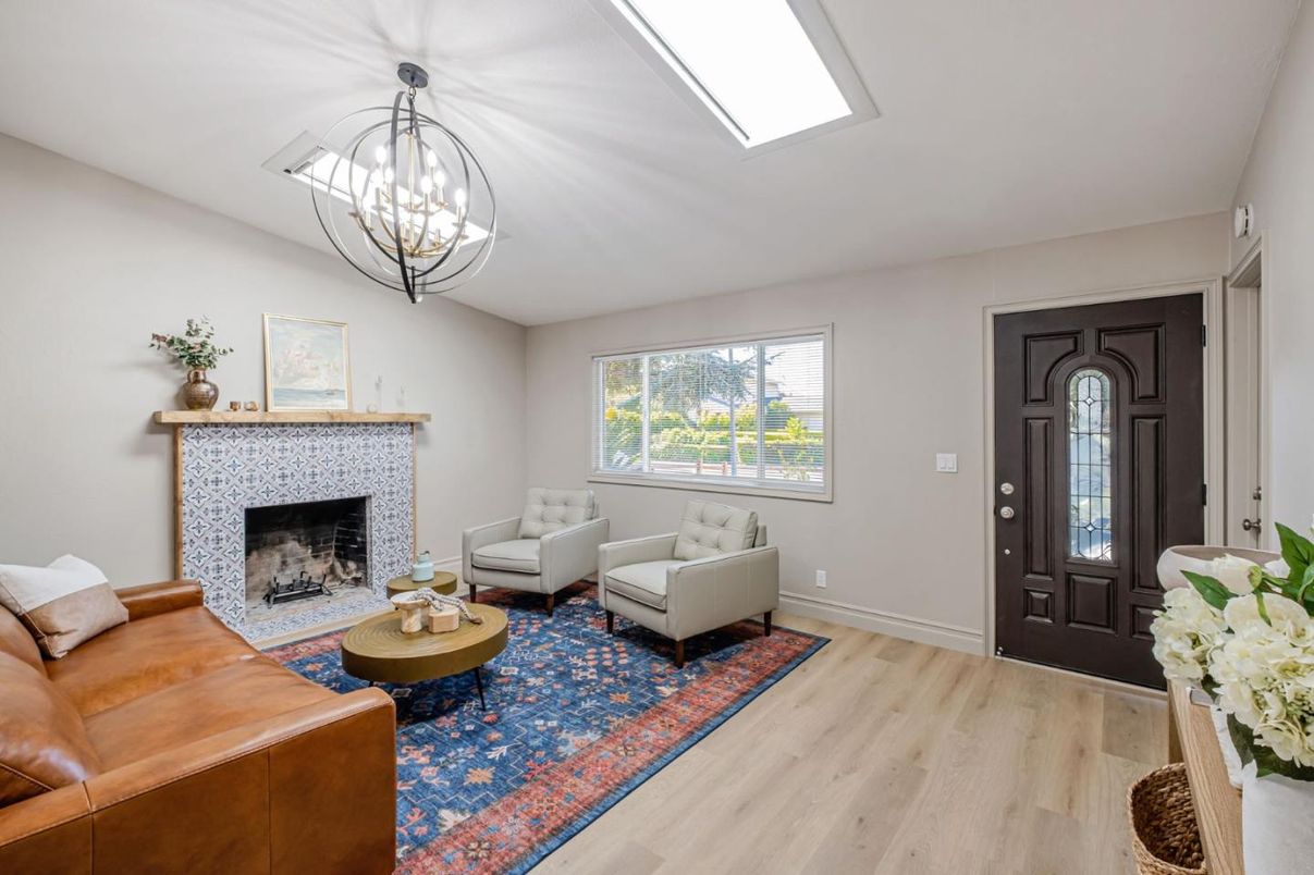Chandelier, Fireplace, Interior, Living room, Wood Texture Flooring