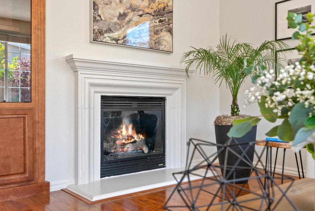 Fireplace, Interior, Wood Texture Flooring
