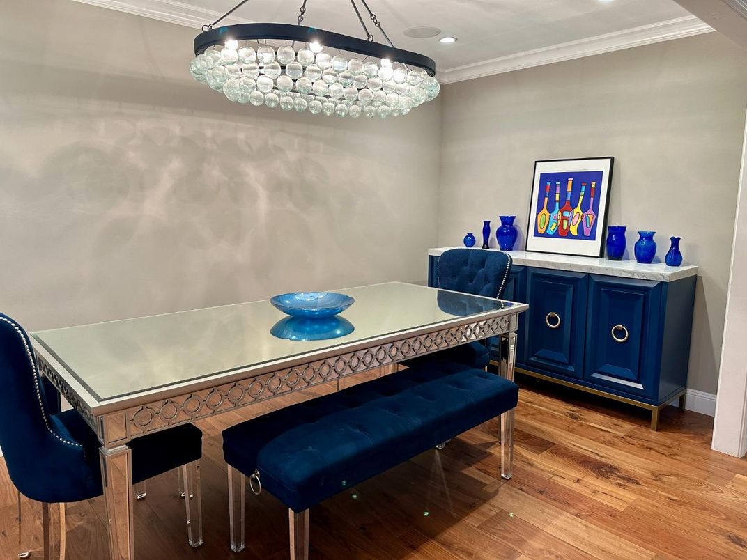 Chandelier, Dining room, Interior, Pendant Lights, Recessed Lighting, Wood Texture Flooring