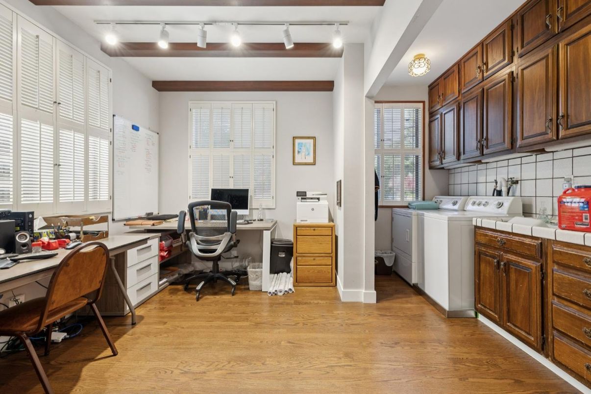 Home Office, Interior, Wooden Beams, Wood Texture Flooring