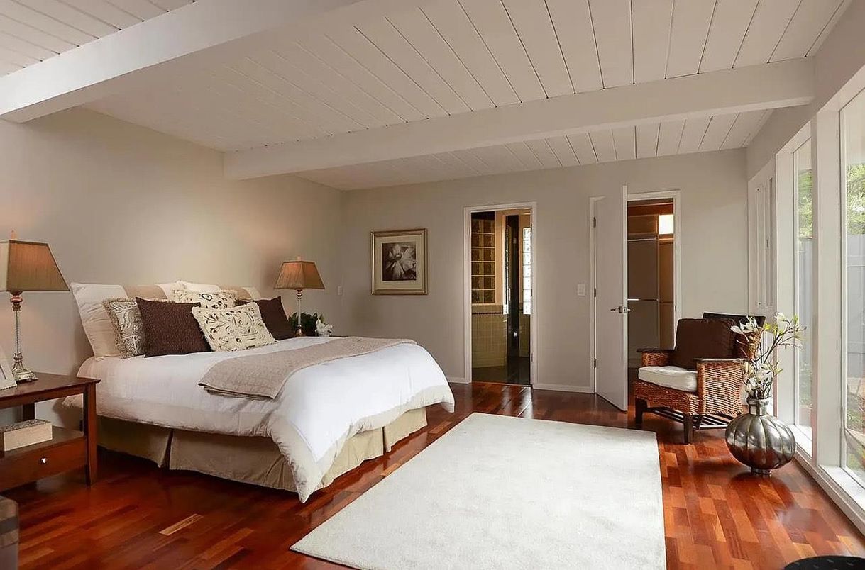 Bedroom, Interior, Wood Texture Flooring