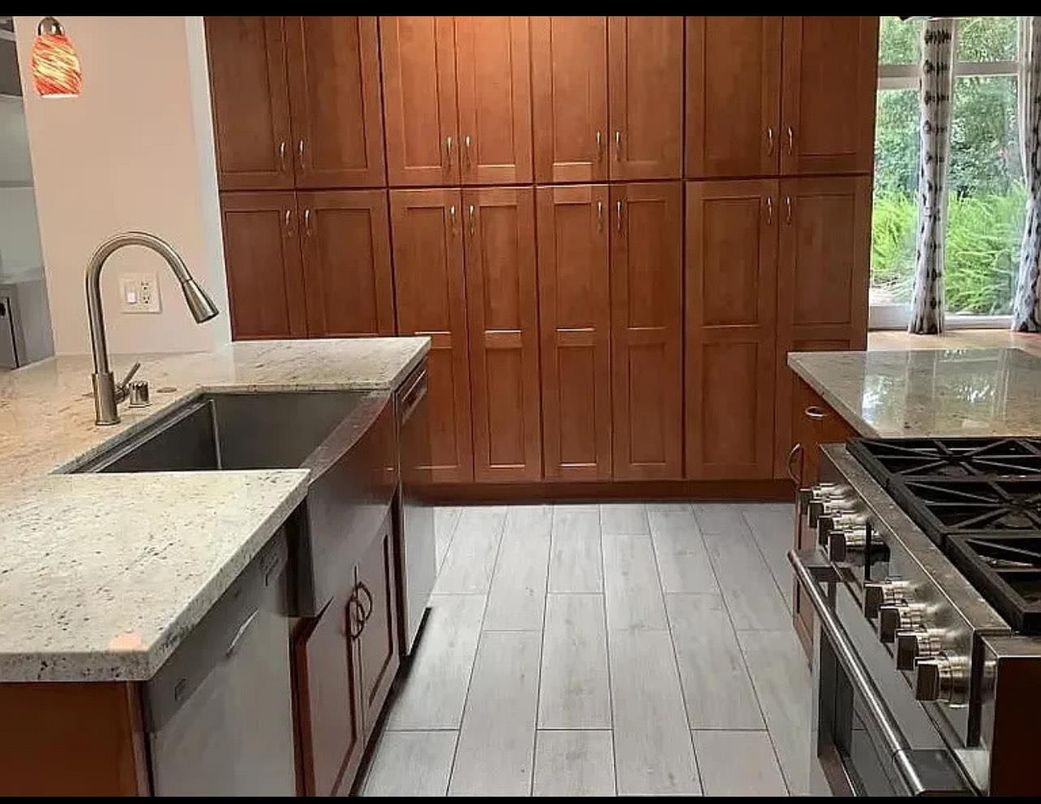 Interior, Kitchen, Wood Texture Flooring