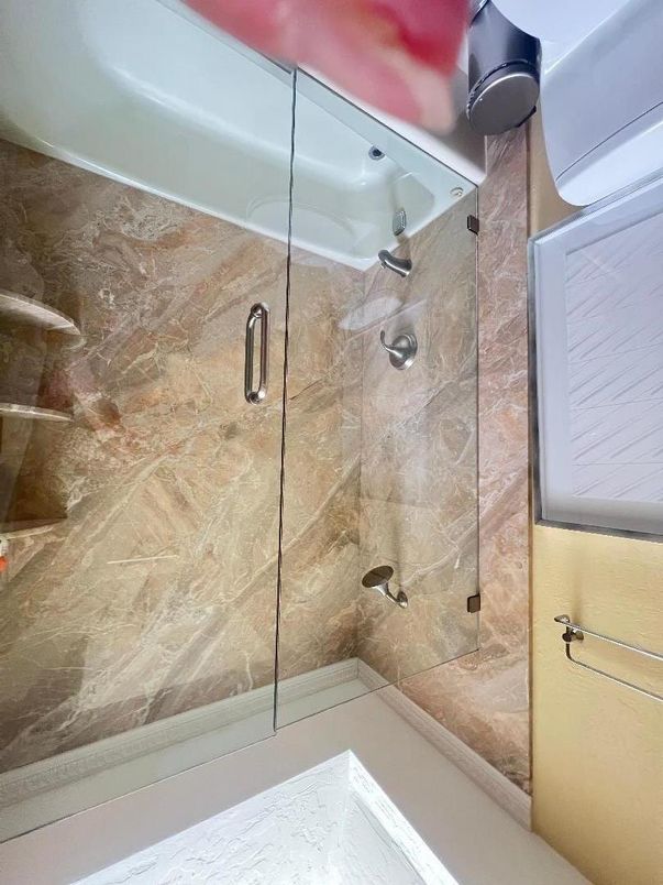 Bathroom, Glass Shower, Interior, Marble
