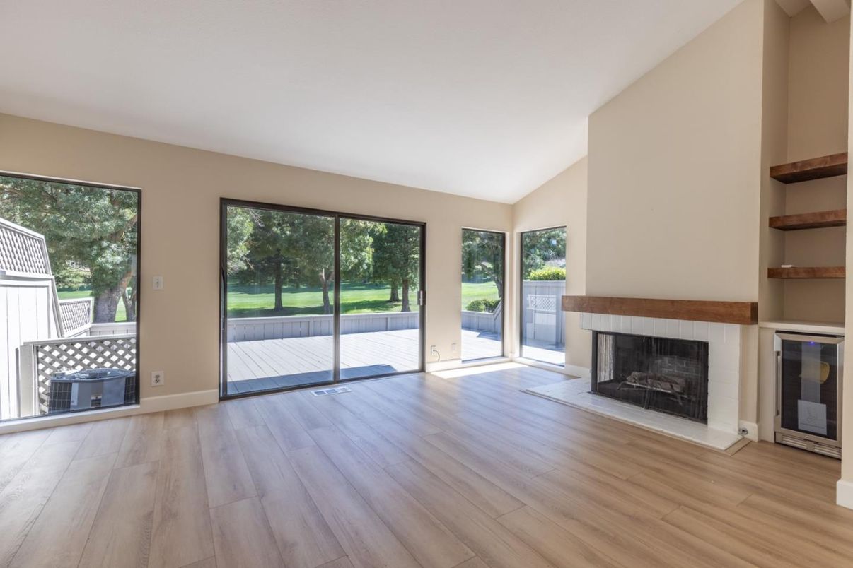 Empty room, Fireplace, Interior, Wood Texture Flooring