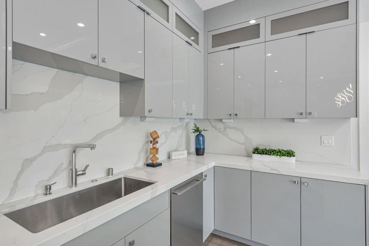 Interior, Kitchen, Marble Walls, Recessed Lighting