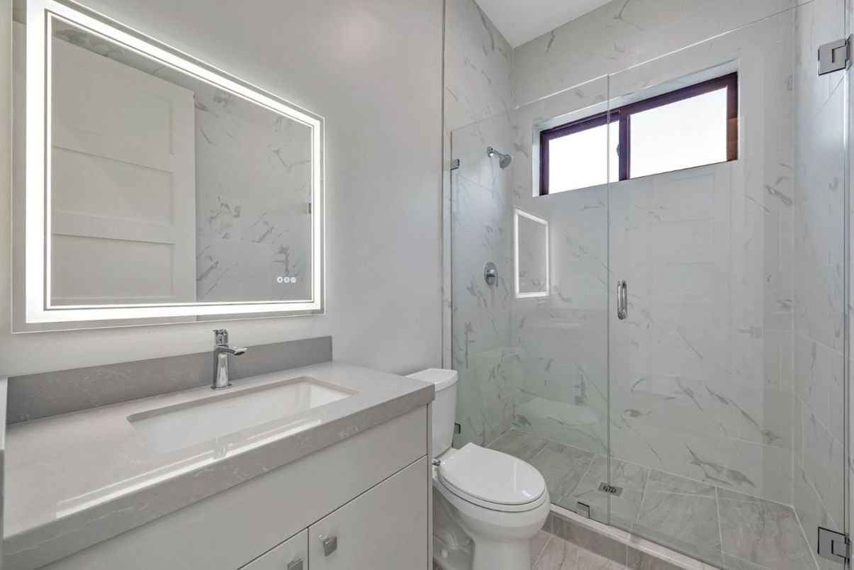 Bathroom, Glass Shower, Interior, Marble Walls