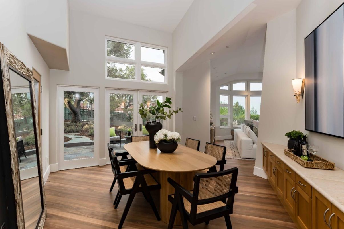 Dining room, Interior, Wood Texture Flooring