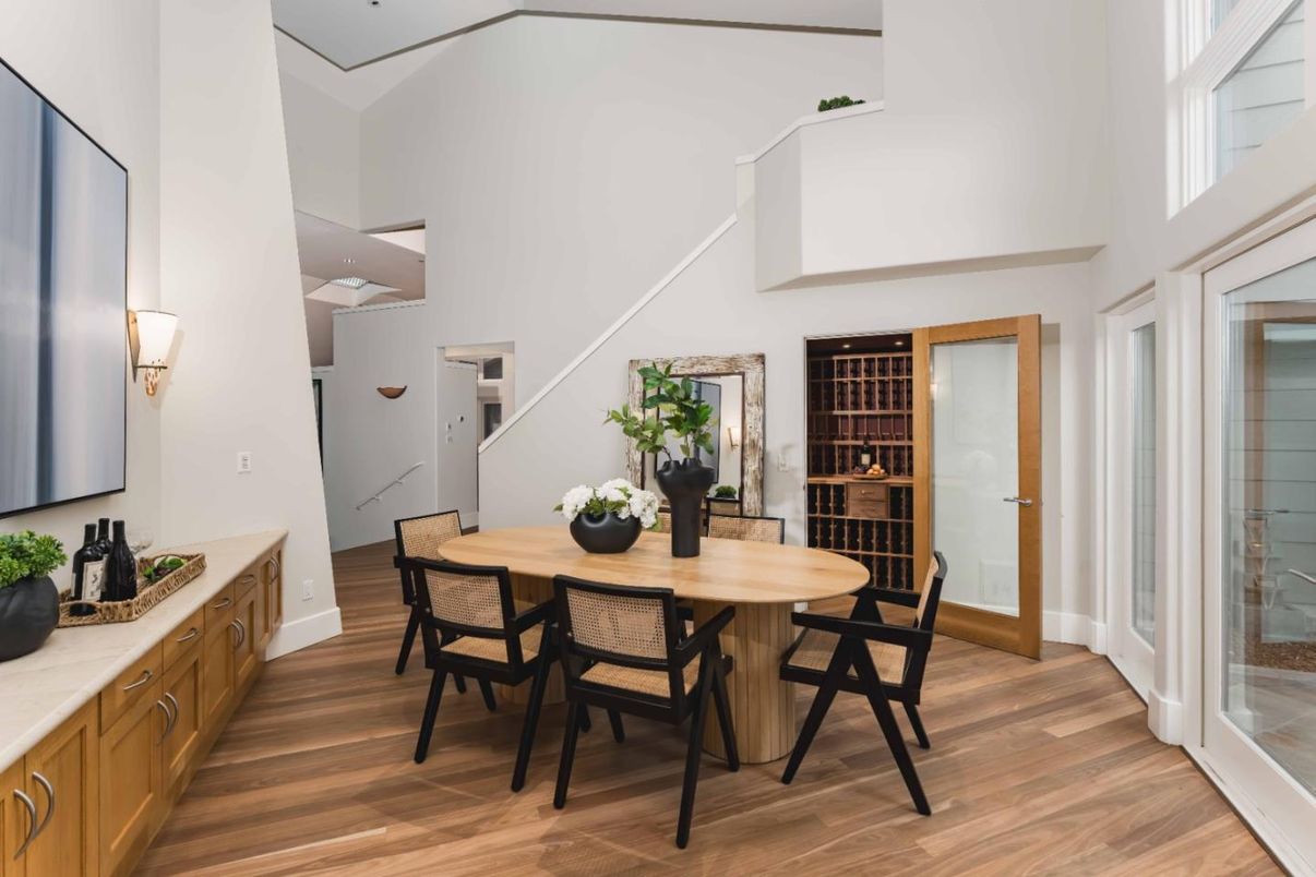 Dining room, Interior, Wood Texture Flooring