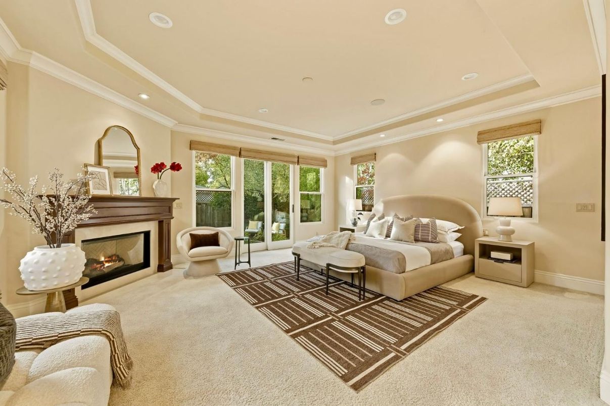 Bedroom, Fireplace, Interior, Recessed Lighting