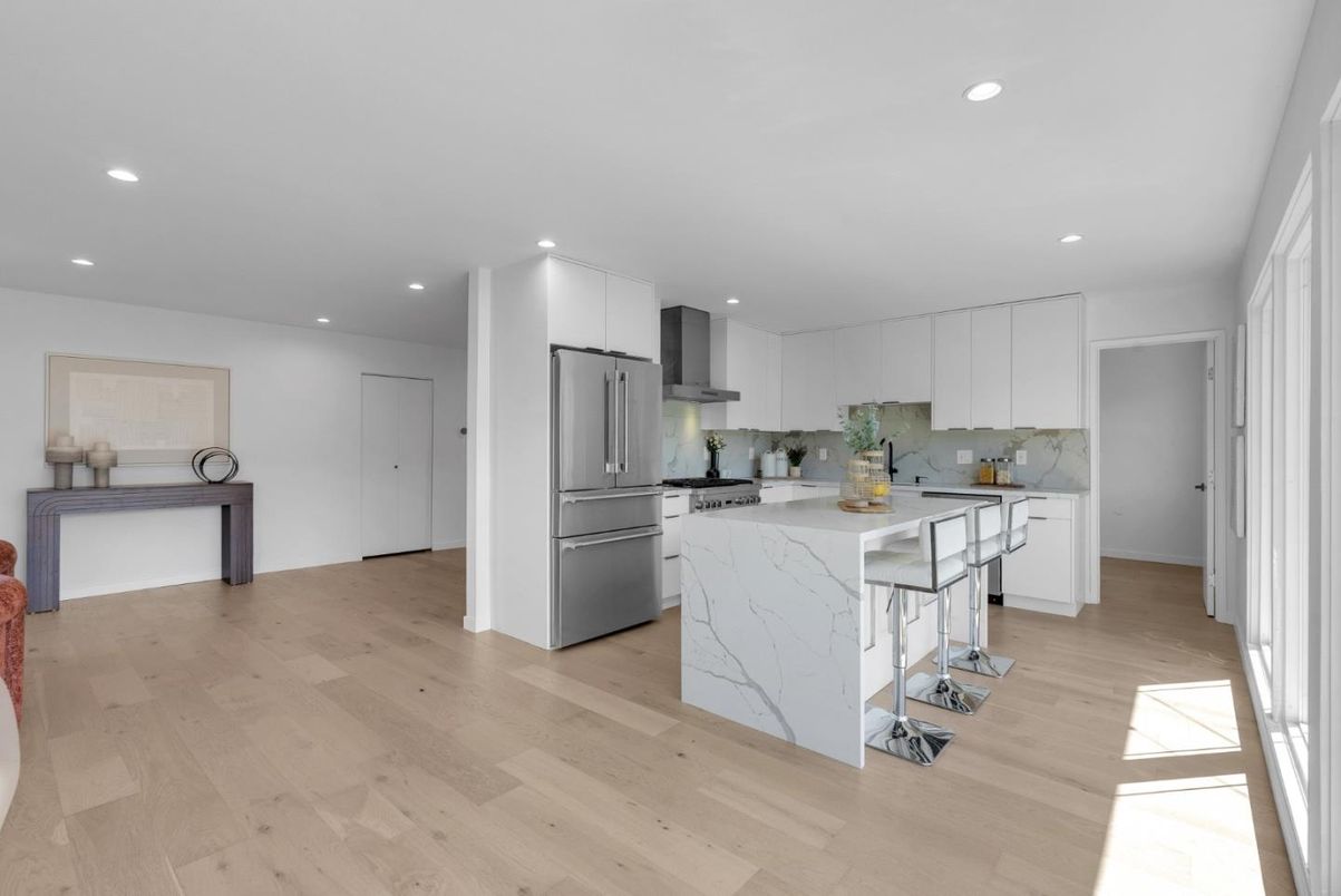 Interior, Kitchen, Recessed Lighting, Wood Texture Flooring