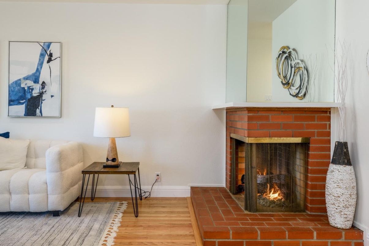 Fireplace, Interior, Wood Texture Flooring