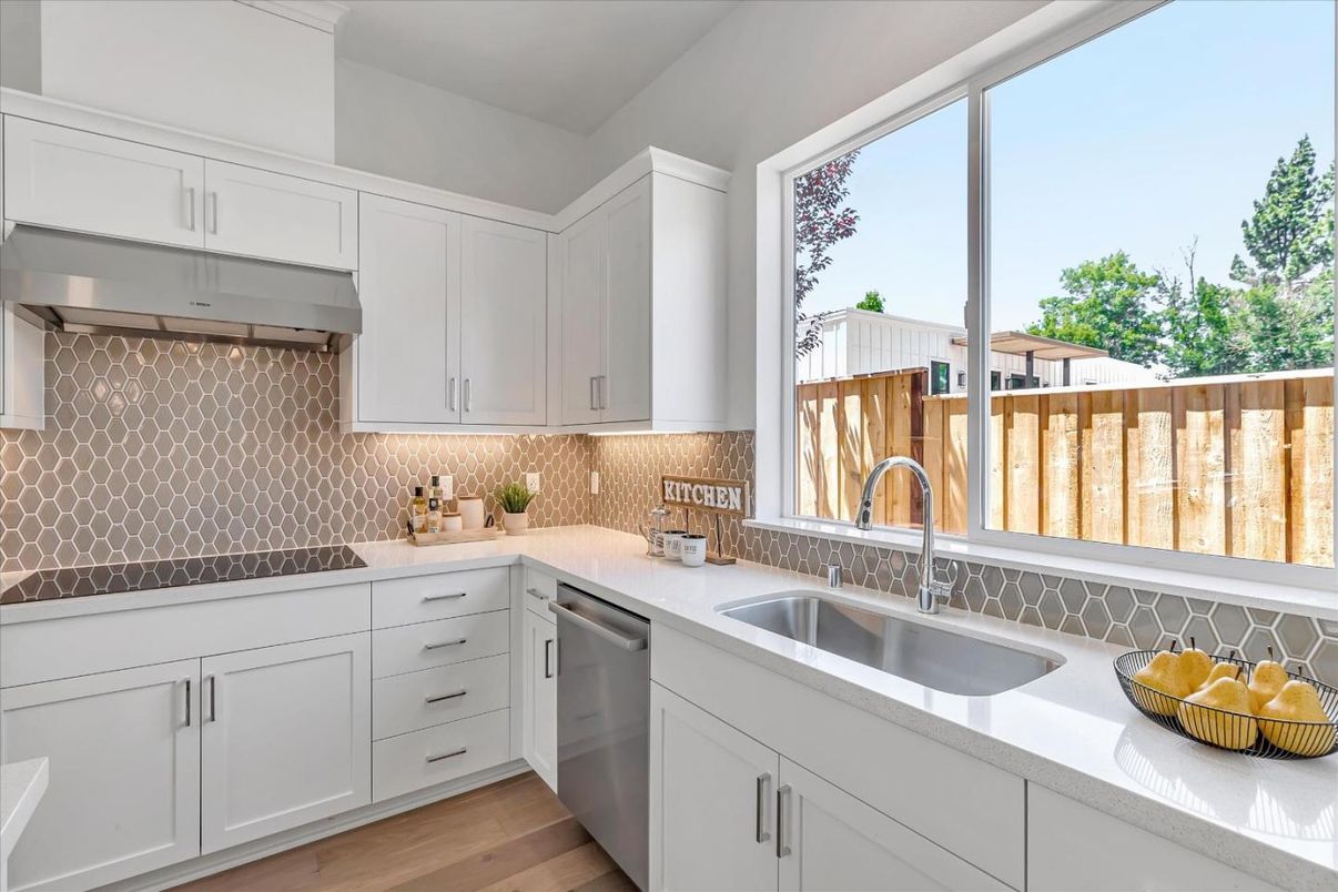 Interior, Kitchen, Stainless Steel Appliances, Wood Texture Flooring