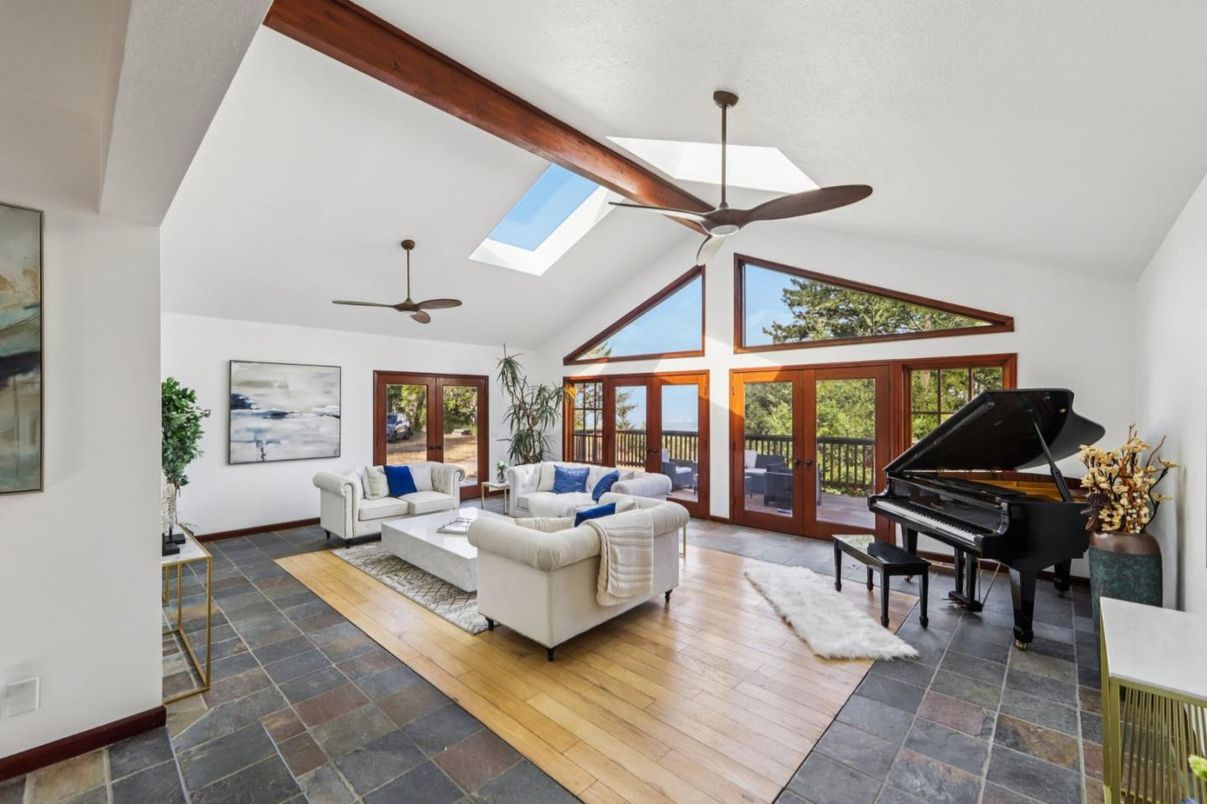 Interior, Living room, Piano, Wooden Beams, Wood Texture Flooring