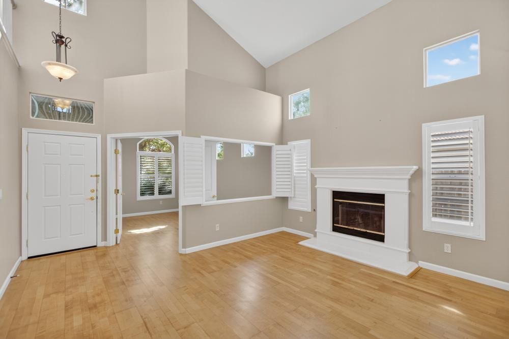 Fireplace, Interior, Pendant Lights, Wood Texture Flooring