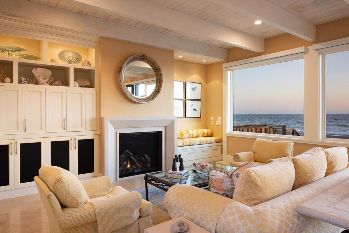 Fireplace, Interior, Living room, Recessed Lighting, Water
