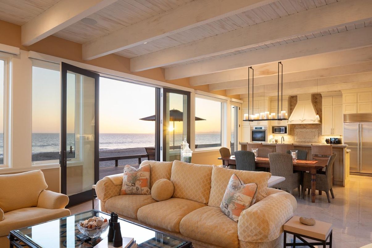 Dining room, Interior, Kitchen, Living room, Pendant Lights, Stainless Steel Appliances, Water