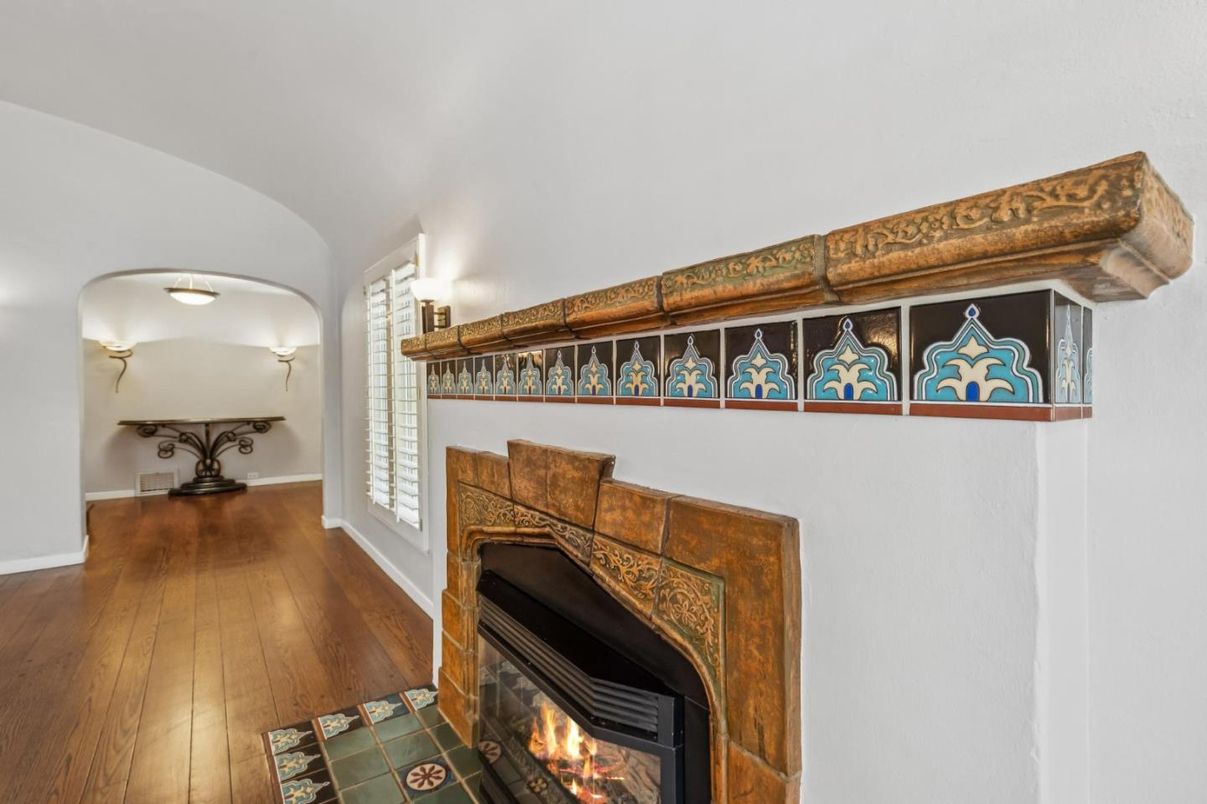 Fireplace, Interior, Wood Texture Flooring