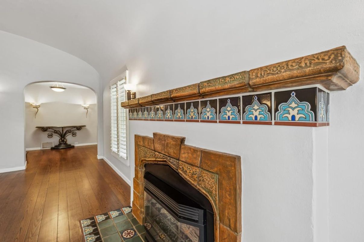 Fireplace, Interior, Wood Texture Flooring