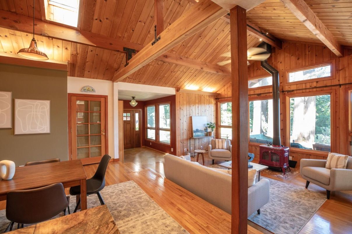 Dining room, Interior, Living room, Wooden Beams, Wooden Ceilings, Wood Texture Flooring, Wooden Walls