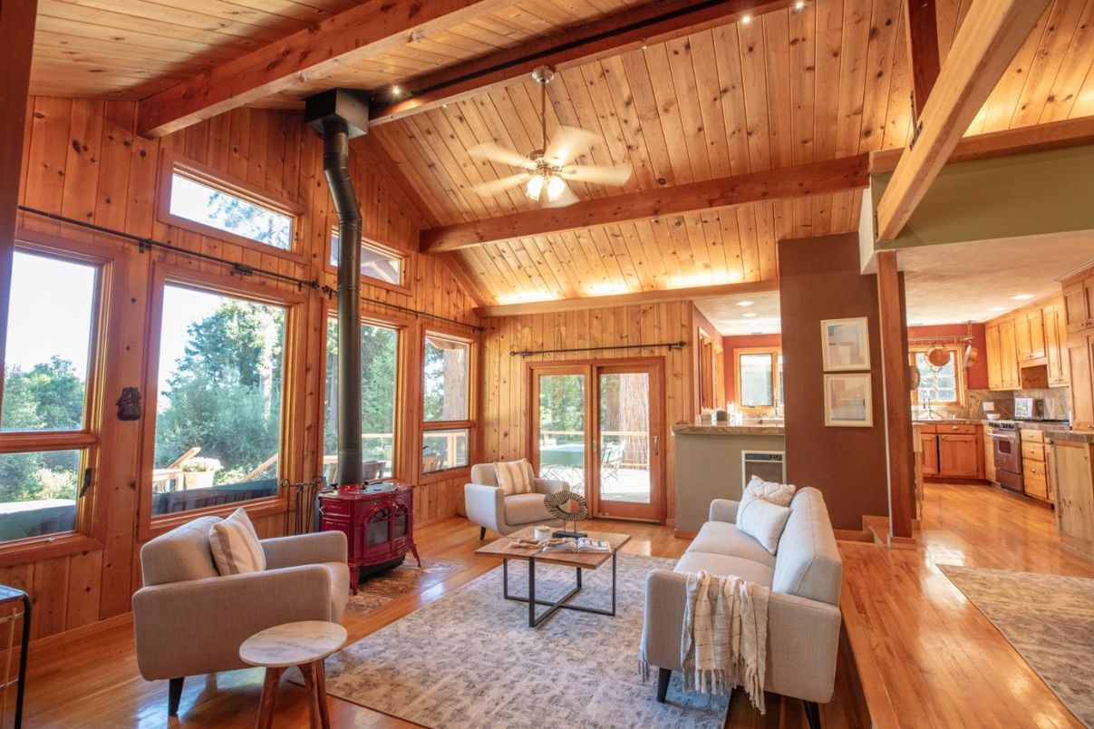 Interior, Kitchen, Living room, Wooden Beams, Wooden Ceilings, Wood Texture Flooring, Wooden Walls
