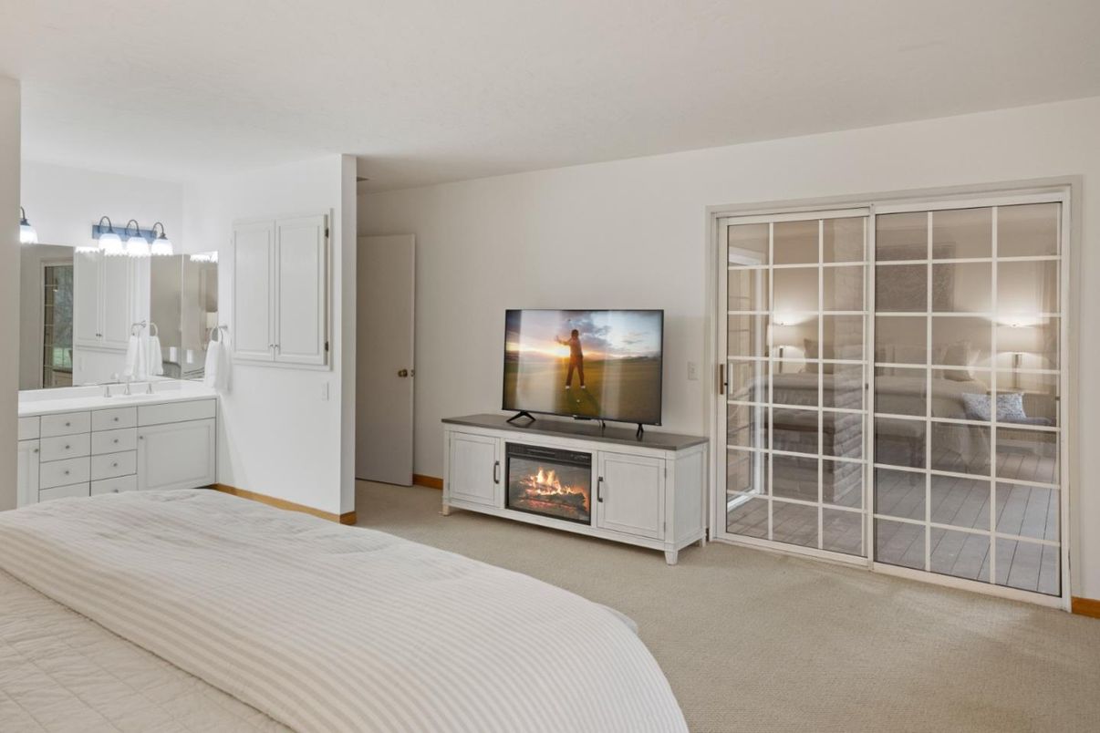 Bedroom, Fireplace, Interior