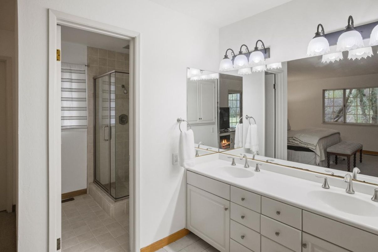 Bathroom, Dual Sink Vanities, Glass Shower, Interior