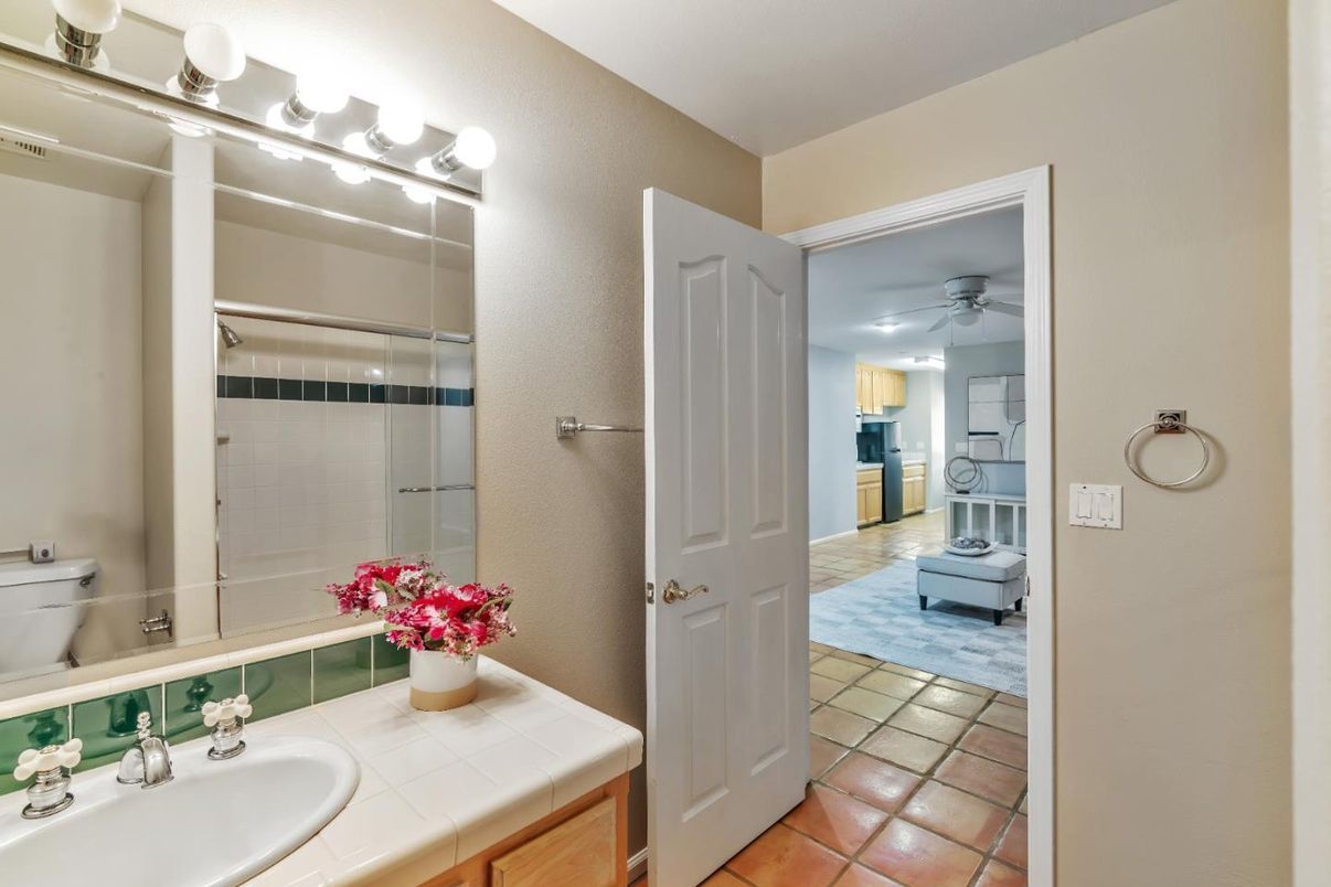 Bathroom, Glass Shower, Interior, Tile Countertops
