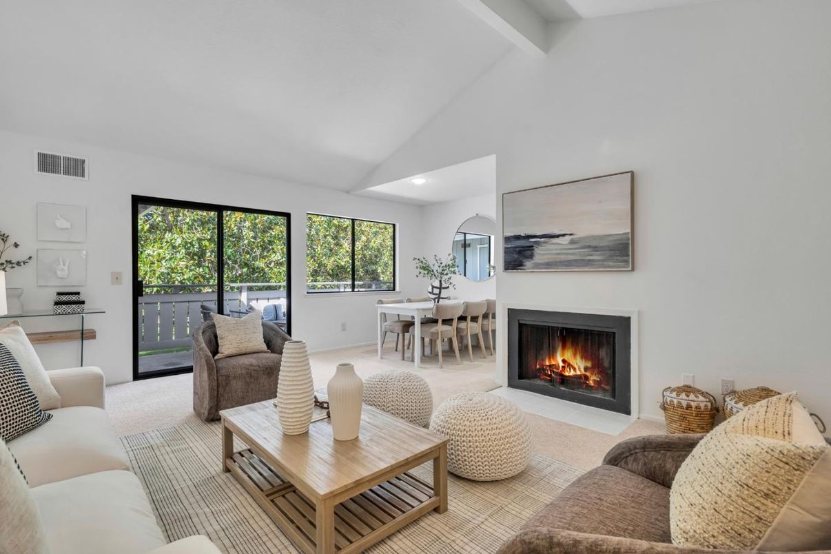 Dining room, Fireplace, Interior, Living room