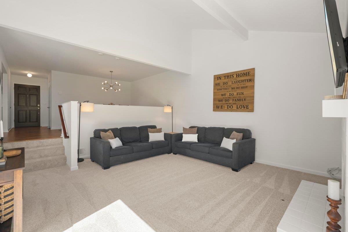 Interior, Living room, Pendant Lights, Wood Texture Flooring