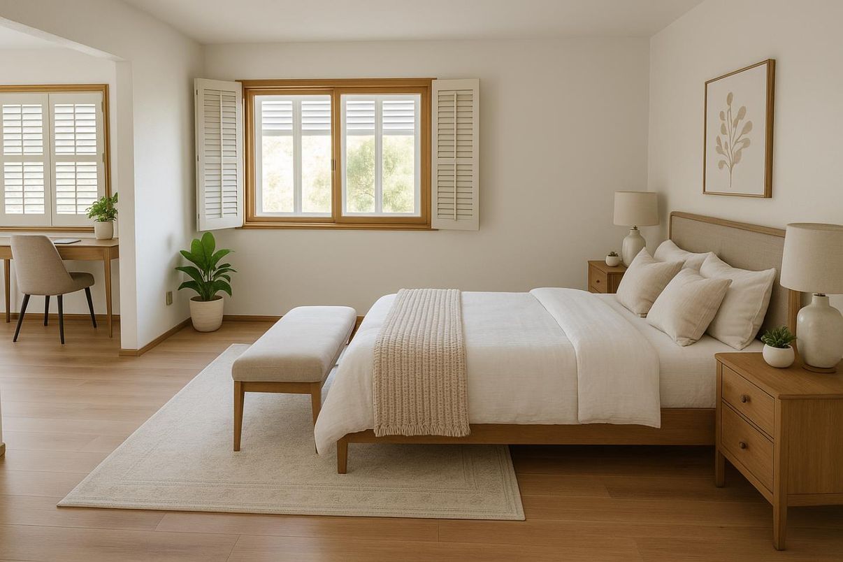 Bedroom, Interior, Wood Texture Flooring