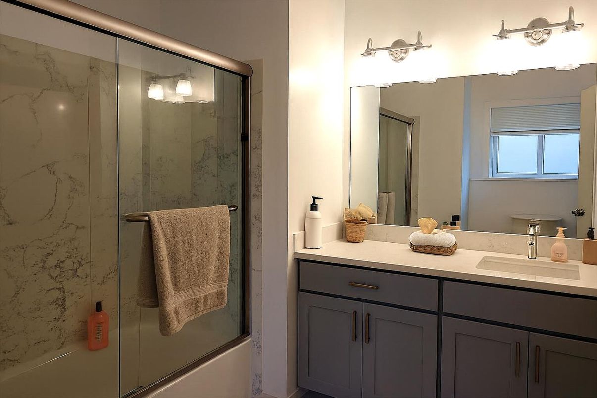 Bathroom, Glass Shower, Interior, Marble Walls