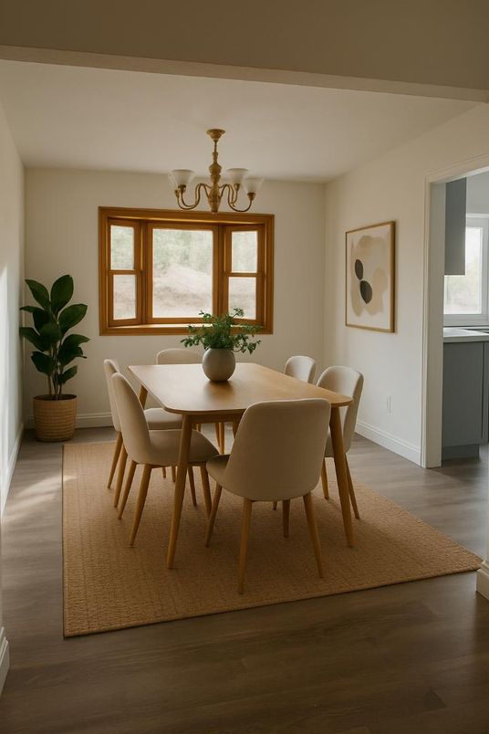 Chandelier, Dining room, Interior, Wood Texture Flooring