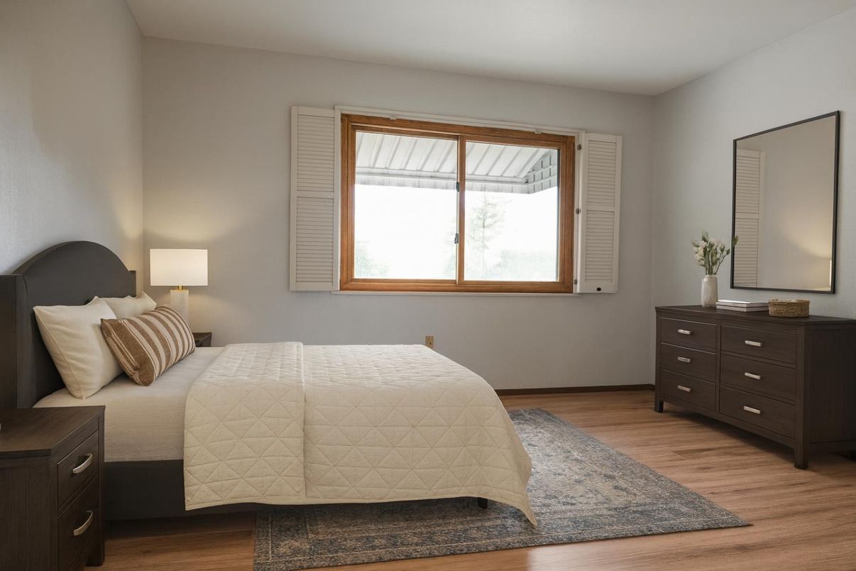 Bedroom, Interior, Wood Texture Flooring