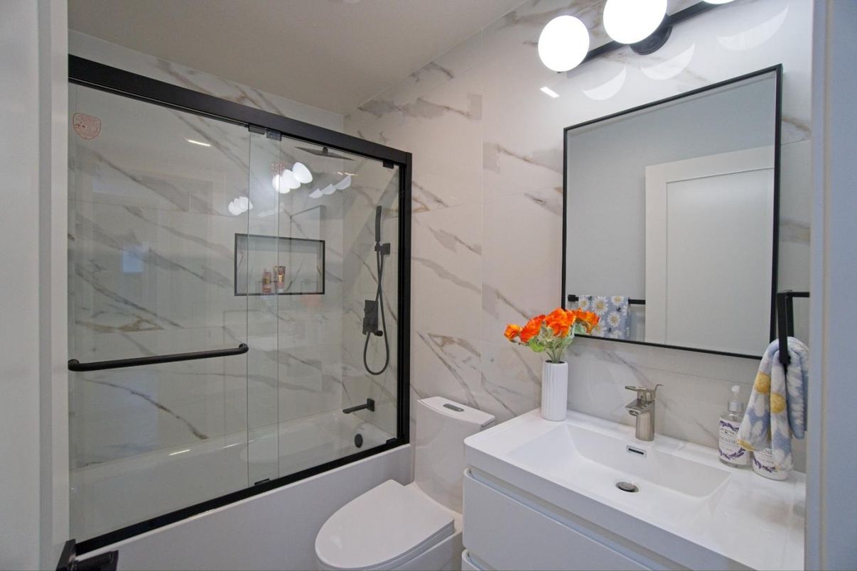 Bathroom, Glass Shower, Interior, Marble Walls