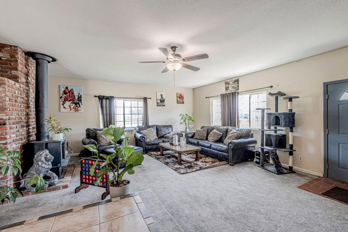 Fireplace, Fitness Equipment, Interior, Living room, Stone Walls