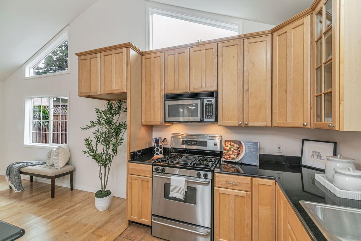 Interior, Kitchen, Stainless Steel Appliances, Wood Texture Flooring