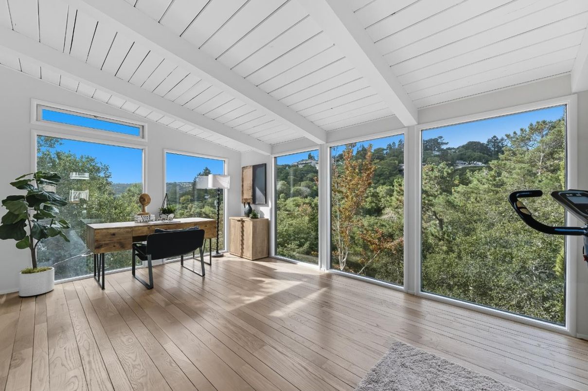 Home Office, Interior, Sun Room, Wood Texture Flooring