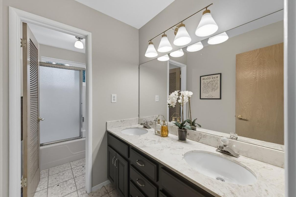 Bathroom, Dual Sink Vanities, Glass Shower, Interior