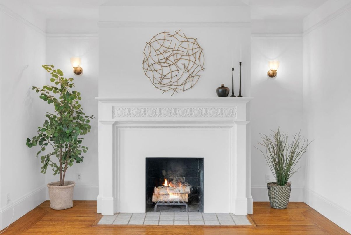 Fireplace, Interior, Wood Texture Flooring