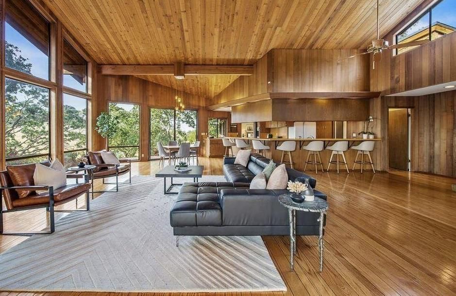 Dining room, Interior, Living room, Wooden Beams, Wooden Ceilings, Wood Texture Flooring, Wooden Walls