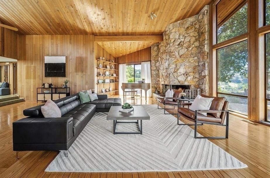 Fireplace, Interior, Living room, Stone Walls, Wooden Beams, Wooden Ceilings, Wood Texture Flooring, Wooden Walls