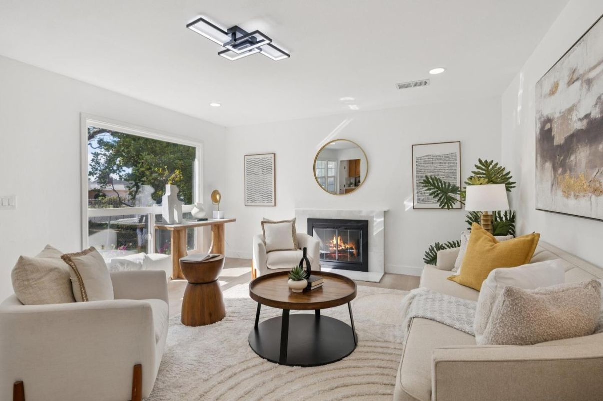 Fireplace, Interior, Living room, Recessed Lighting