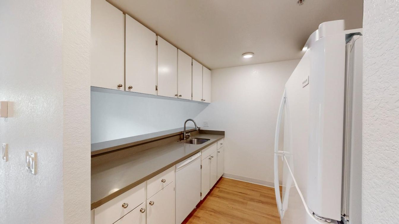 Interior, Kitchen, Recessed Lighting, Wood Texture Flooring