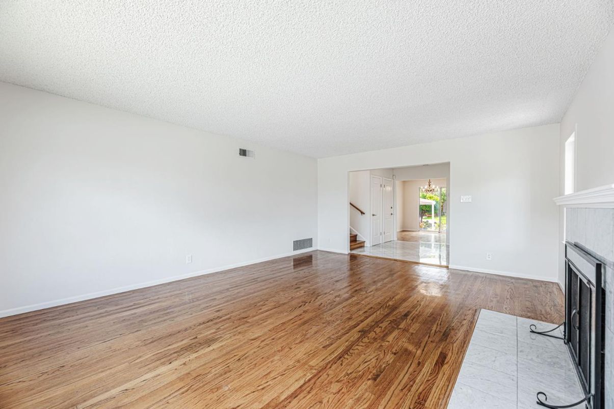 Empty room, Fireplace, Interior, Wood Texture Flooring