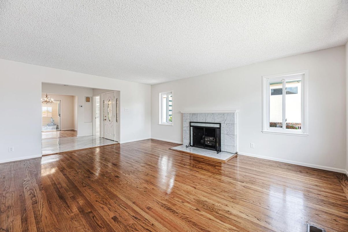 Empty room, Fireplace, Interior, Wood Texture Flooring